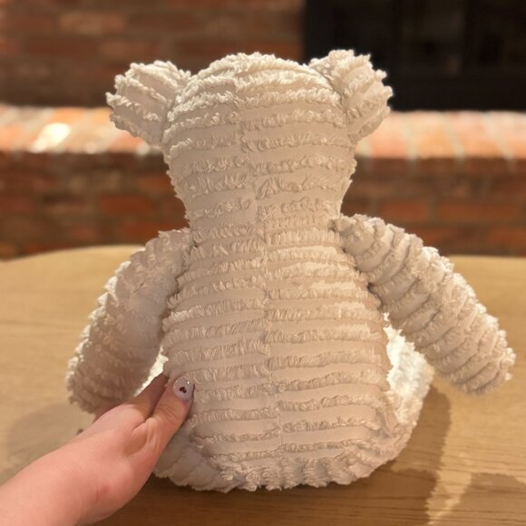 Vintage Chenille Teddy Bear Handmade Plush with Embroidered Floral Design Plush - Picture 7 of 9